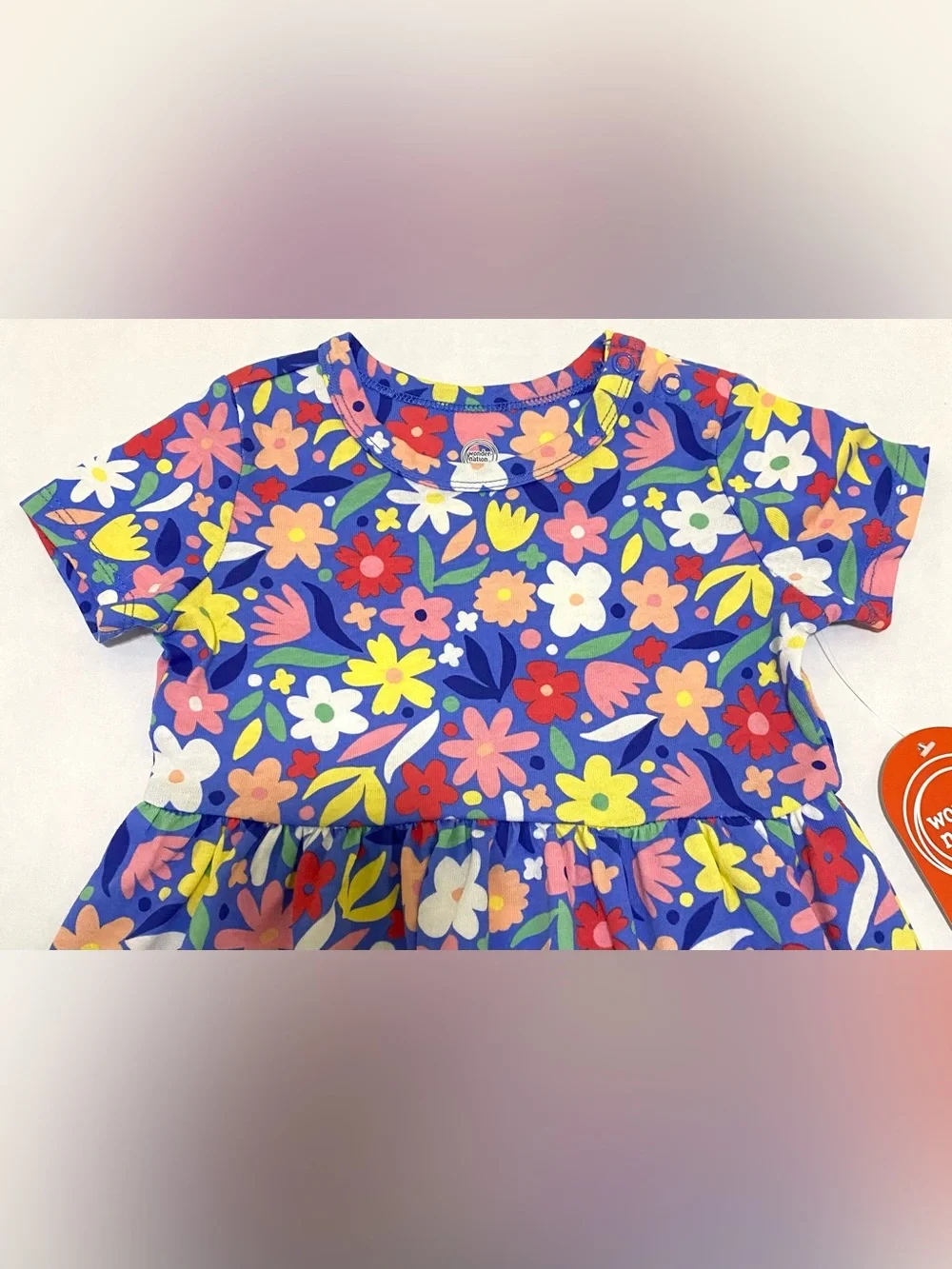 Wonder Nation Girls 24M Blue Floral Play Dress Boho Summer Fairy Cottagecore